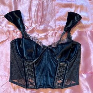 Victoria’s Secret Dream Angels Black Velvet Corset Top